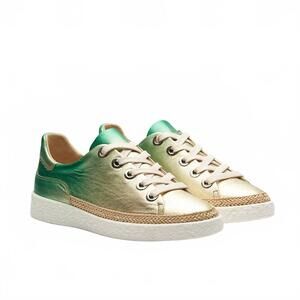 NEW SOFTWAVES women's imala degrade sneakers in green multi